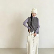 批发档口上新 日系复古秋冬新款针织<b class='q'>马甲</b>女背心搭配半身长裙套装