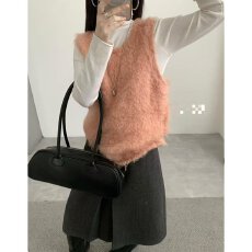 批发档口上新 秋<b class='q'>冬</b>新款高级感马海毛针织马甲女宽松百搭上衣