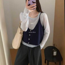 批发档口上新 2026新款<b class='q'>女式</b>假两件针织吊带背心上衣显瘦百搭
