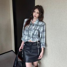 批发档口上新 2026新款女式<b class='q'>格子</b>衬衫长袖上衣设计感小众百搭