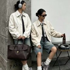 批发档口上新 美式复古2026新款女款翻领<b class='q'>夹克</b><b class='q'>外套</b>短款宽松百搭上衣