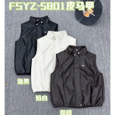 批发档口上新 2026新款女式立领皮马甲外套百搭显瘦无袖上衣