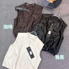 批发档口上新 2026新款女式PU皮马甲外套百搭修身短款上衣