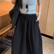 批发档口上新 2026新款夏季高腰垂感工装半身长裙女百搭显瘦