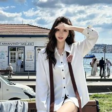 批发档口上新 2026新款法式复古条纹衬衫女设计感小众上衣