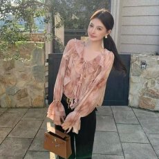 批发档口上新 2026年新款秋季法式荷叶边系带长袖衬衫女波点短<b class='q'>裤</b>套<b class='q'>装</b>