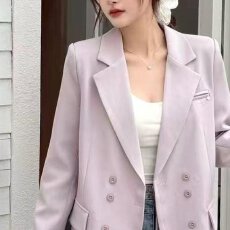 批发档口上新 2026年新款女装双排扣西装外套<b class='q'>春</b>季休闲上衣百搭显瘦