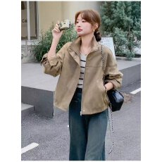 批发档口上新 2026年新款女装复古立领拉链宽松外套夹克上衣<b class='q'>百搭</b>
