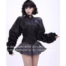 批发档口上新 2026新款女装美式高街黑色夹克外套女百搭显瘦