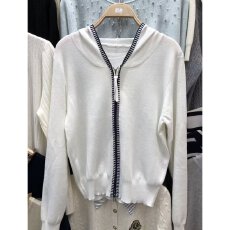 批发档口上新 春秋新款女装连帽拉链<b class='q'>修身</b>长袖针织开衫<b class='q'>外套</b>