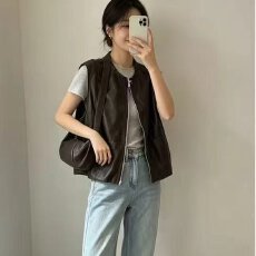 批发档口上新 2026<b class='q'>春</b>季新款女装立领拉链宽松短款马甲背心