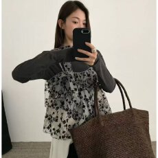 批发档口上新 2026年春季复古风碎花吊带背心方领蕾丝荷叶边抽褶
