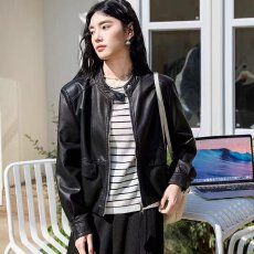 批发档口上新 2026年春秋季<b class='q'>新款</b>女装PU皮短款<b class='q'>夹克</b>机车风外套