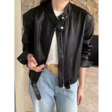 批发档口上新 2026春秋<b class='q'>新款</b>黑色PU皮街头风皮衣女短款修身<b class='q'>夹克</b>