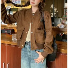 批发档口上新 2026秋<b class='q'>冬</b>复古短款棒球服外套女博主风率性气质