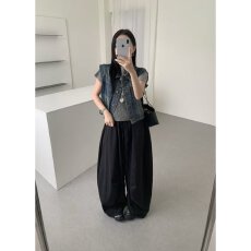 批发档口上新 2026年秋季新款女士复古水洗<b class='q'>牛仔</b>马甲无袖背心短款百搭
