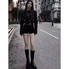 批发档口上新 2026年秋季新款短款机车皮衣夹克女修身拉链外套
