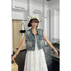 批发档口上新 2026年秋季新款女装复古水洗<b class='q'>牛仔</b>马甲无袖背心短款百搭