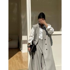 批发档口上新 2026年秋季新款女装<b class='q'>长款</b>西装马甲双排扣收腰背心外套