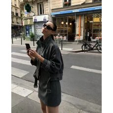 批发档口上新 2026年秋季新款女装短款风衣<b class='q'>外套</b>立领双排扣腰带<b class='q'>百搭</b>