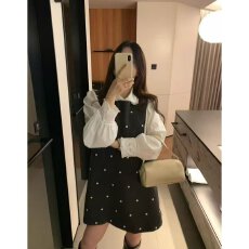 批发档口上新 2026年新款女装波点背心裙套装长袖衬衫两件套复古甜美
