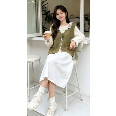 批发档口上新 2026年春季新款女士V领针织马甲系带开衫无袖毛衣<b class='q'>背心</b>