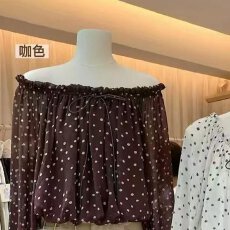 批发档口上新 2026夏季新款女<b class='q'>波点</b><b class='q'>雪纺</b><b class='q'>衬衫</b>宽松灯笼袖系带蝴蝶结上衣