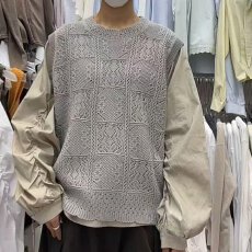 批发档口上新 2026年秋季新款女装针织马甲两件套宽松镂空<b class='q'>长袖</b>衬衫