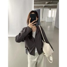 批发档口上新 2026年夏季新款女装宽松落肩针织开衫假两件套小衫<b class='q'>薄款</b>