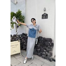 批发档口上新 2026年夏季新款<b class='q'>女</b>装休闲套装连帽短袖上衣长裙<b class='q'>两件</b>套