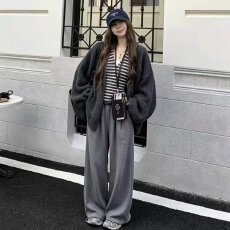 批发档口上新 2026秋冬新款女装宽松落肩<b class='q'>中长款</b>针织开衫毛衣<b class='q'>外套</b>百搭