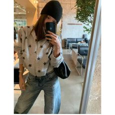 批发档口上新 2026年秋冬韩系加厚短款星星印花连帽卫衣外套女<b class='q'>百搭</b>