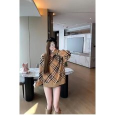 批发档口上新 2026秋冬新款女装格纹针织开衫宽松落肩<b class='q'>中长款</b>长袖<b class='q'>外套</b>