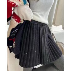 批发档口上新 2026年<b class='q'>夏</b>季新款女装高腰A字百褶短裙针织闪葱半身裙百搭