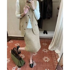 批发档口上新 2026春秋新款女装粗花呢<b class='q'>马甲</b>半身裙两件套气质通勤套装