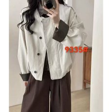 批发档口上新 2026年秋季新款<b class='q'>女</b>装宽松落肩翻领撞色长袖<b class='q'>夹克</b>外套百搭