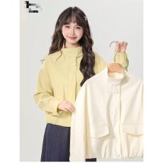 批发档口上新 2026年春秋新款<b class='q'>女</b>装立领拉链宽松短款<b class='q'>夹克</b>外套百搭