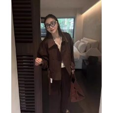 批发档口上新 2026年春秋新款<b class='q'>女</b>装宽松翻领撞色拼接短款<b class='q'>夹克</b>外套
