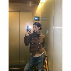 批发档口上新2026年春秋新款<b class='q'>女</b>装宽松短款翻领双排扣麂皮绒感<b class='q'>夹克</b>外套