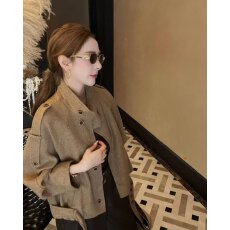 批发档口上新 2026秋季新款女装复古立领短款<b class='q'>外套</b>宽松直筒长袖通勤