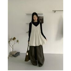 批发档口上新 2026年夏季新款女装V领细肩带<b class='q'>吊带</b>连衣裙宽松A字中长裙