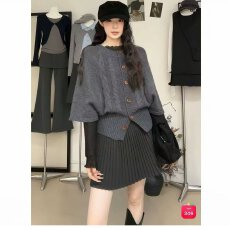 批发档口上新 2026年秋季新款<b class='q'>女装</b>宽松短款针织开衫蕾丝拼接毛衣<b class='q'>外套</b>