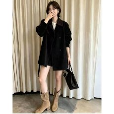 批发档口上新 2026年春秋新款<b class='q'>女装</b>宽松中长款翻领双排扣风衣<b class='q'>外套</b>百搭