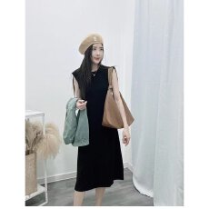 批发档口上新 2026年夏季新款女装圆领<b class='q'>无袖</b>背心<b class='q'>连衣裙</b>宽松中长裙百搭