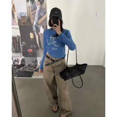 批发档口上新 2026年<b class='q'>夏季</b>新款女装圆领套头短款针织衫印花长袖毛衣