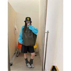 批发档口上新 2026年秋季新款女装宽松落肩圆领长袖套头卫衣印花上衣