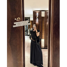 批发时尚堆堆领短袖T恤大摆裙两件套女2026<b class='q'>夏</b>季新款显瘦时髦套装