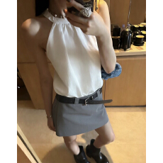 批发辣妹风两片式纯色高腰半身裙女装春季<b class='q'>修身</b>显瘦防走光短裙