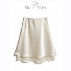 批发实拍 醋酸<b class='q'>缎面</b>纯色面纱裙半身裙2026夏季高腰垂感网纱拼接a字中裙