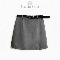 批发实拍灰色<b class='q'>西装</b>短裙女2026新款小个子高腰显瘦包臀裙开叉a字半身裙